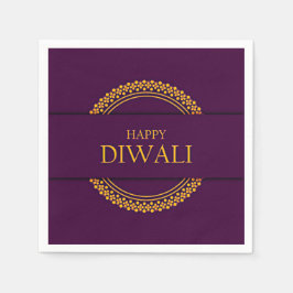 Servilleta De Papel Feliz Diwali Purple Gold Elegant Moderno