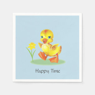 Servilleta De Papel Feliz Duckling en azul claro