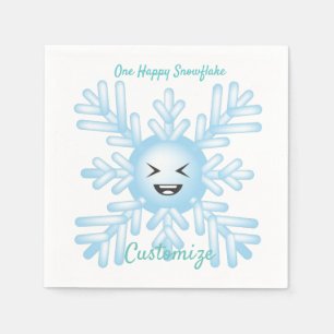 Servilleta De Papel Feliz Emoticon de Snowflake Thunder_Cove