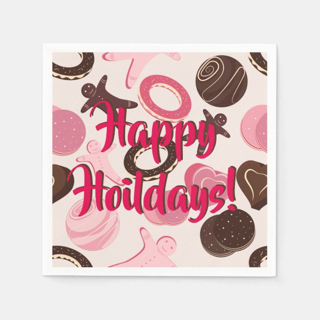 Servilleta De Papel ¡Feliz feriado a Fiesta Cookie! (Anverso)