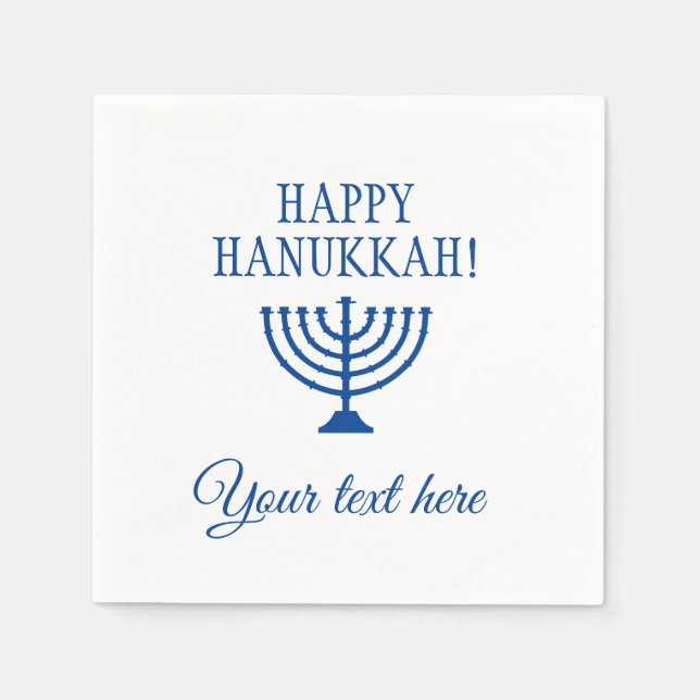 Servilleta De Papel Feliz feriado del personalizado judío Hanukkah (Anverso)