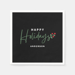 Servilleta De Papel Feliz feriado negro