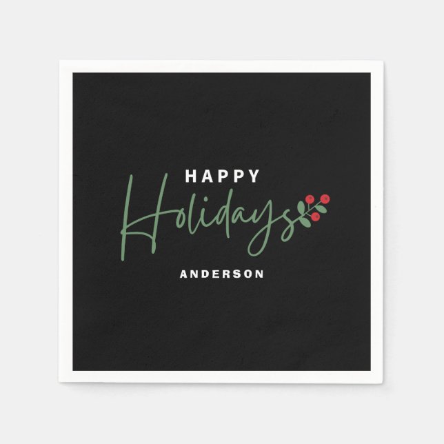 Servilleta De Papel Feliz feriado negro (Anverso)