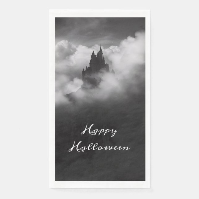 Servilleta De Papel Feliz Fiesta de Castillo de Halloween Spooky (Anverso)