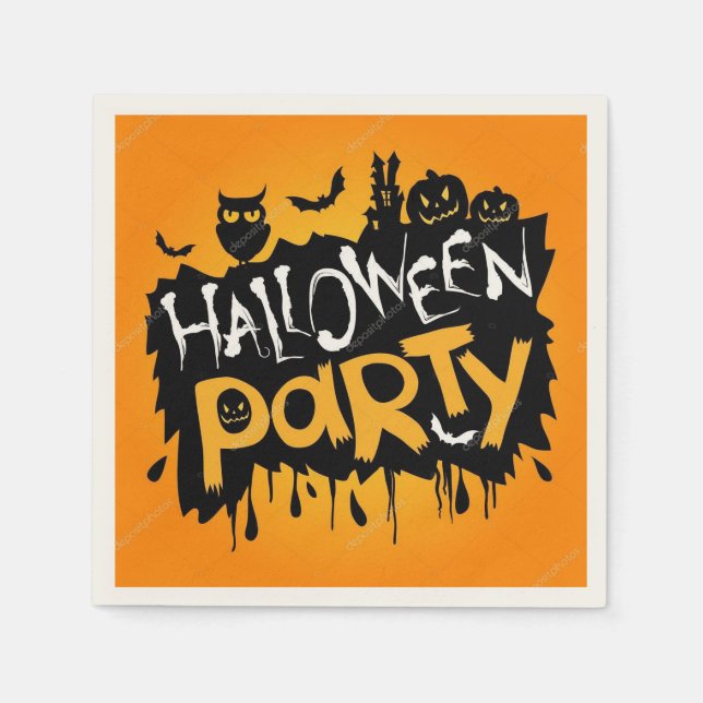 Servilleta De Papel Feliz Fiesta de Halloween (Anverso)