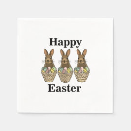 Servilleta De Papel Feliz Fiesta de Pascua a Conejo de Huevos de Pascu