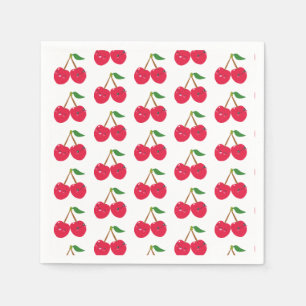 Servilleta De Papel Feliz Fruta de Cereza Kawaii Sonriente