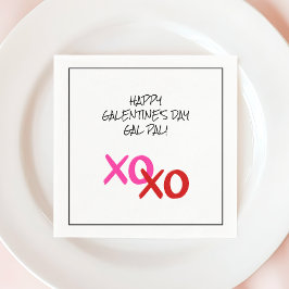Servilleta De Papel Feliz Galentine XOXO Abrazos y besos con Pal de ga