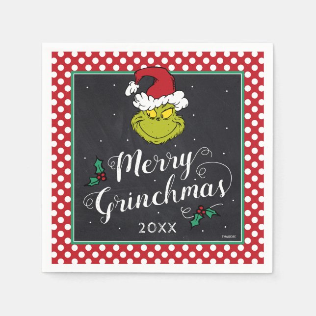 Servilleta De Papel Feliz Grinchmas | Fiesta Navideña del Grinch (Anverso)