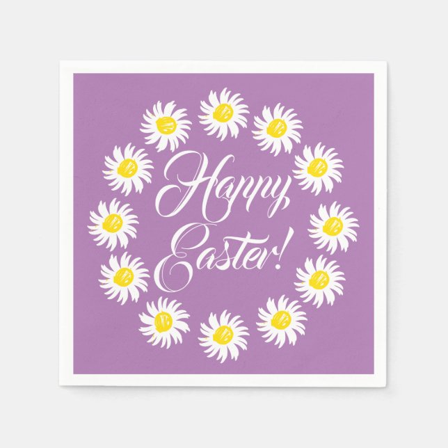 Servilleta De Papel Feliz guión de lavanda de Pascua lindo día alegre (Anverso)