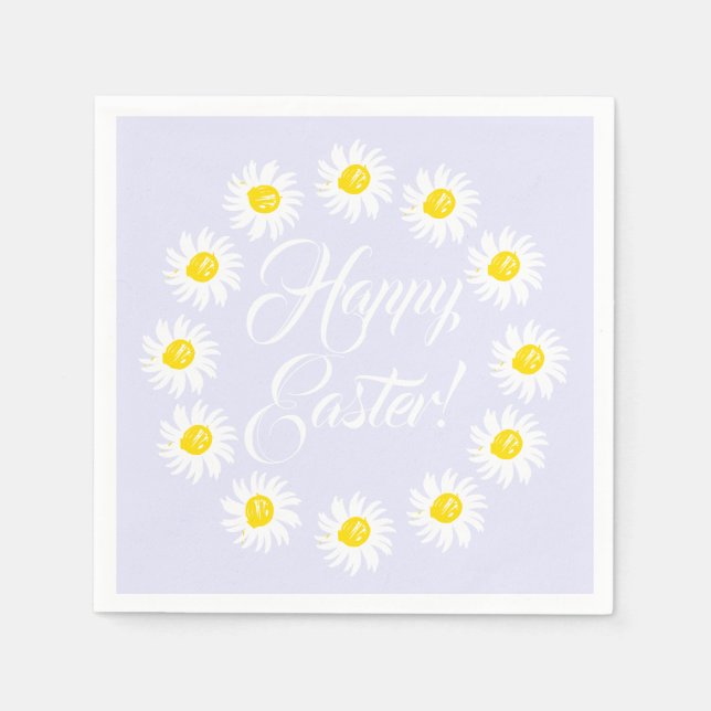 Servilleta De Papel Feliz guion lilac de Pascua lindo daisy alegre (Anverso)