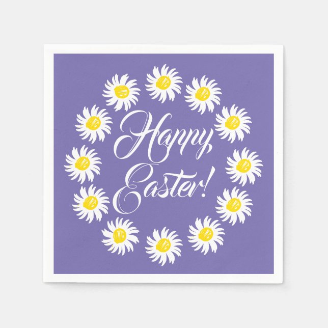 Servilleta De Papel Feliz guion periwinkle de Pascua lindo día alegre (Anverso)