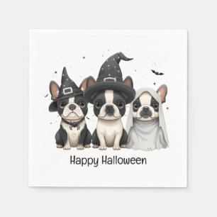 Servilleta De Papel Feliz Halloween Boston Terrier Dogs