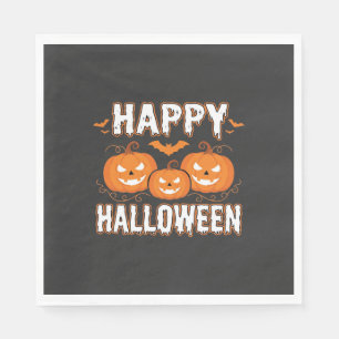 Servilleta De Papel Feliz Halloween Calabaza Murciélago Vector