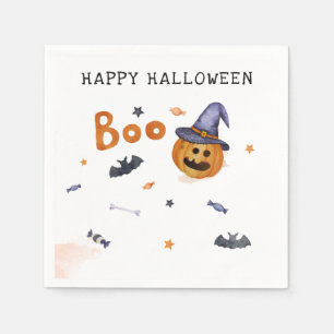 Servilleta De Papel Feliz Halloween Calabaza Murciélagos Fiesta Famili