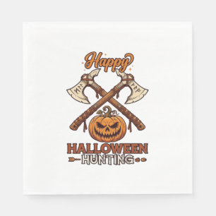 Servilleta De Papel Feliz Halloween Caza Hachas Cruzadas Calabaza Runa