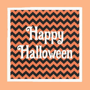 Servilleta De Papel Feliz Halloween Chevron raya fiesta de niños