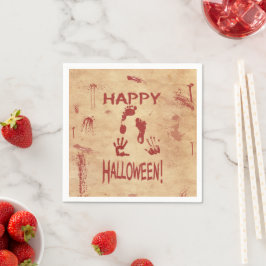 Servilleta De Papel Feliz Halloween con Salpicaduras de Sangre