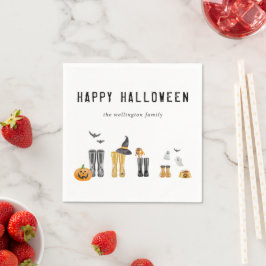 Servilleta De Papel Feliz Halloween Cute Spooky Watercolor Family