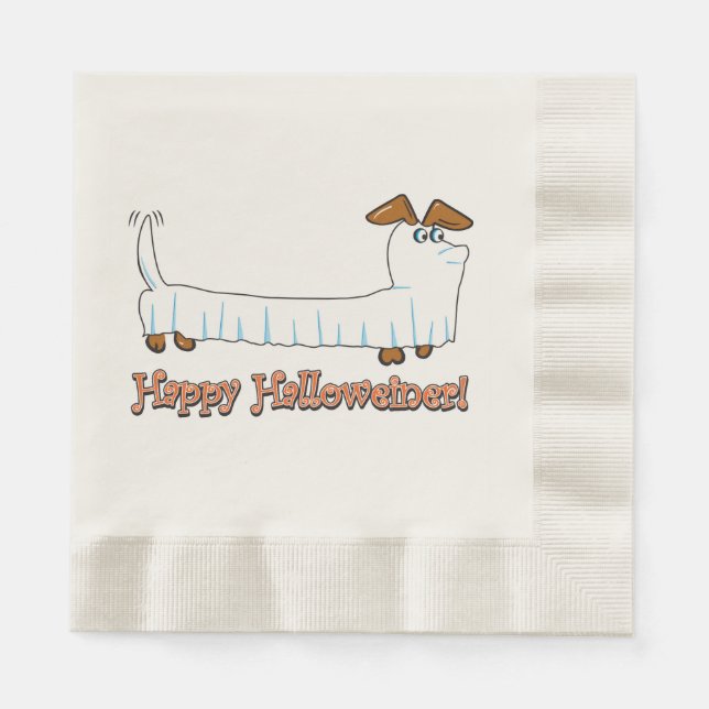 Servilleta De Papel Feliz Halloween Dachchund (Anverso)