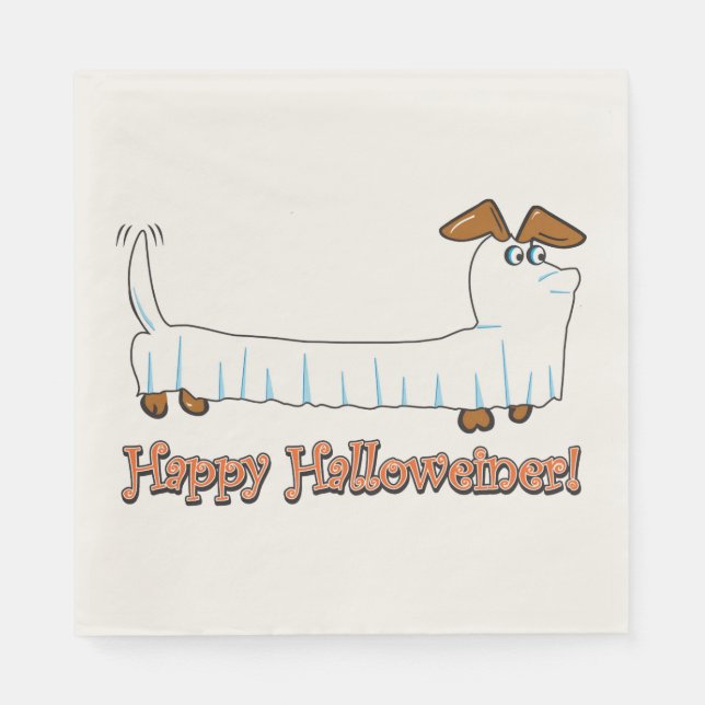 Servilleta De Papel Feliz Halloween Dachshund (Anverso)