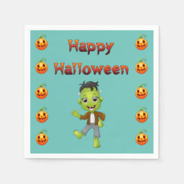 Servilleta De Papel Feliz Halloween del pequeño Frankenstein