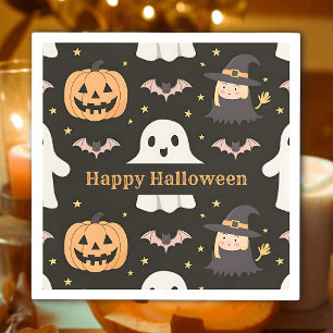 Servilleta De Papel Feliz Halloween Fantasma Lindo Calabaza Bruja Pape