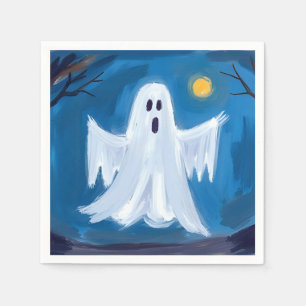 Servilleta De Papel Feliz Halloween Fantasma Siniestro Acuarela