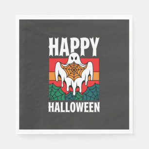 Servilleta De Papel Feliz Halloween Fantasma Telaraña Retro