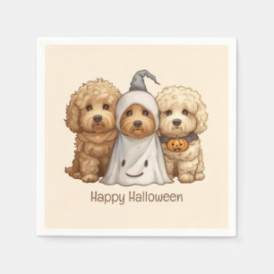 Servilleta De Papel Feliz Halloween Goldendoodle Dogs