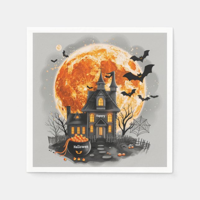 Servilleta De Papel Feliz Halloween Halloween (Anverso)