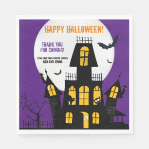Servilleta De Papel Feliz Halloween Hauned House Vampire Bat Napkin