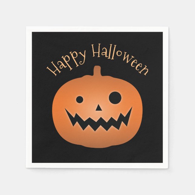 Servilleta De Papel Feliz Halloween Hauned Jack O Lantern Pumpkin (Anverso)