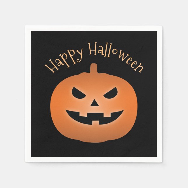 Servilleta De Papel Feliz Halloween Hauned Jack O Lantern Pumpkin (Anverso)