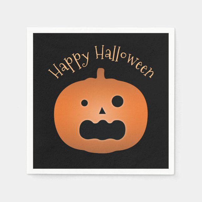 Servilleta De Papel Feliz Halloween Hauned Jack O Lantern Pumpkin (Anverso)