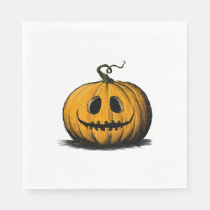 Servilleta De Papel Feliz Halloween Jack O'Lantern Adulto Natural