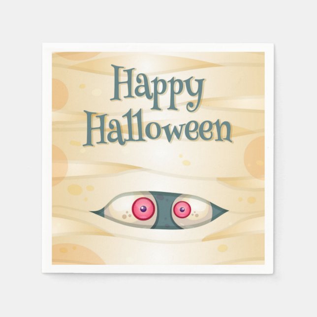 Servilleta De Papel Feliz Halloween Momia (Anverso)