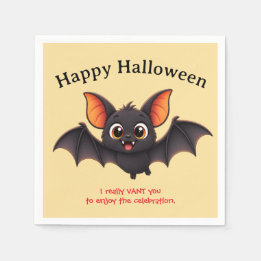 Servilleta De Papel Feliz Halloween Murciélago Personalizado