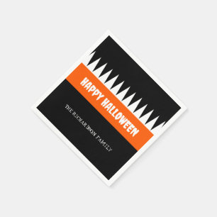 Servilleta De Papel Feliz Halloween Naranja Negro Personalizado