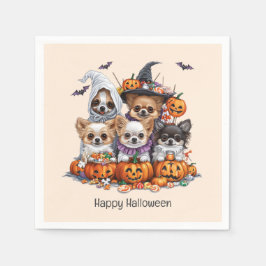 Servilleta De Papel Feliz Halloween Perros Chihuahua