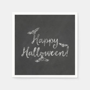Servilleta De Papel Feliz Halloween Pizarra Tiza Fiesta de Vacaciones