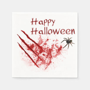 Servilleta De Papel Feliz Halloween Rasguños Sangrientos