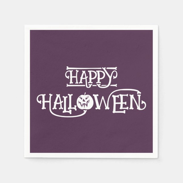 Servilleta De Papel 'Feliz Halloween' Rico Plumón Profundo Fiesta  (Anverso)
