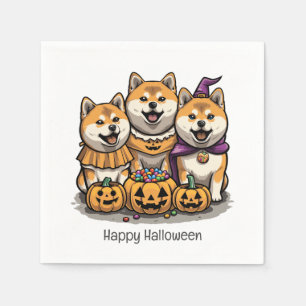 Servilleta De Papel Feliz Halloween Shiba Inu Dogs