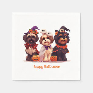 Servilleta De Papel Feliz Halloween Shih Tzu Dogs