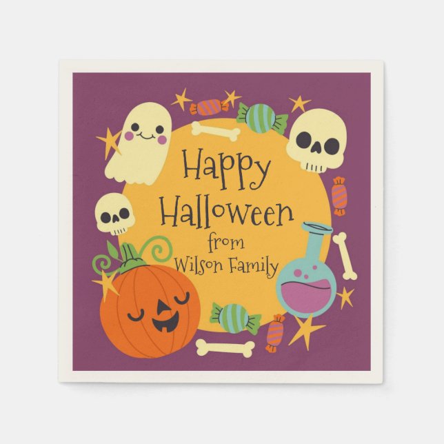 Servilleta De Papel Feliz Halloween Spooky (Anverso)