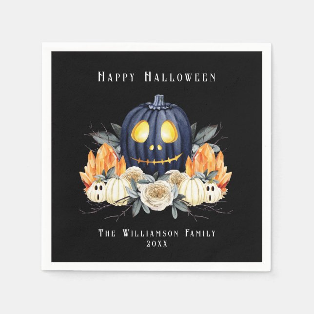 Servilleta De Papel Feliz Halloween Spooky Samhain Pumpkins Crystals (Anverso)