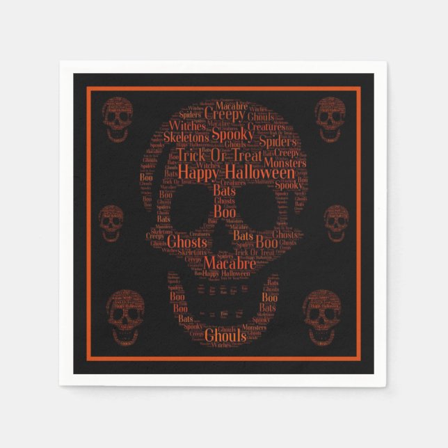 Servilleta De Papel Feliz Halloween Spooky Skull (Anverso)