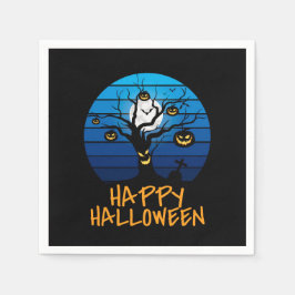 Servilleta De Papel Feliz Halloween Spooky Tree, Moon