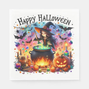 Servilleta De Papel Feliz Halloween Super Cuidad Papel de Bruja
